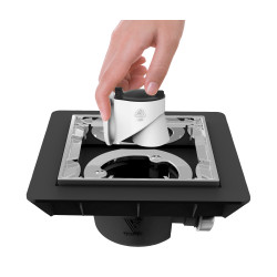 Bonde sol extra-plat réglable,capot métal ,sortie horizontale Ø40,corps 70% PCR