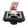 Bonde sol extra-plat réglable,capot métal ,sortie horizontale Ø40,corps 70% PCR