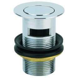 Bonde lavabo laiton chromé,clapet rotatif,H. 80mm,avec lanterne,serrage 32 à 55