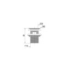 Bonde lavabo laiton chromé,clapet rotatif,H. 80mm,avec lanterne,serrage 32 à 55