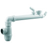 Tubulure gain espace évier 1 cuve, entraxe 130-295, siphon+prises,corps 100% PCR