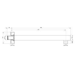 Bras mural square renforcé longueur 300 mm