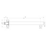 Bras mural square renforcé longueur 300 mm