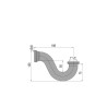 Siphon baignoire tube laiton, sortie horizontale Ø40mm débit : 120 l/mn