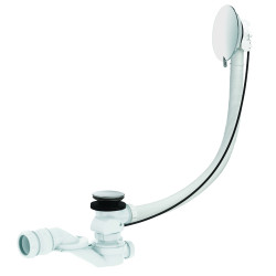 Vidage bain à câble 650, volant métal, clapet laiton,cuvette inox,corps 100% PCR