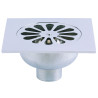 Siphon sol laiton 150x150mm,grille cloche laiton chromé,verticale à souder Ø44mm