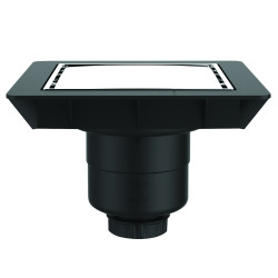 Bonde sol extra-plate réglable,capot métal ,sortie verticale Ø40,corps 70% PCR