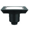 Bonde sol extra-plate réglable,capot métal ,sortie verticale Ø40,corps 70% PCR