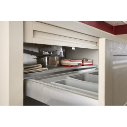 Vidage gain espace évier 2 cuves Ø90,panier inox Ø83mm, serr 0-25,corps 100% PCR