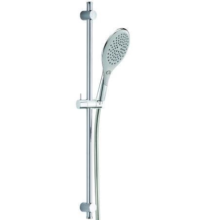 Ensemble INOUIE +, 3 jets, barre inox Ø25x650mm, flexible PVC argent 1,75 m