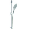 Ensemble INOUIE +, 3 jets, barre inox Ø25x650mm, flexible PVC argent 1,75 m