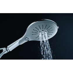 Ensemble INOUIE +, 3 jets, barre inox Ø25x650mm, flexible PVC argent 1,75 m