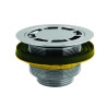 Bonde receveur Ø60mm, laiton, grille Ø63mm, sortie verticale, débit : 16 l/mn
