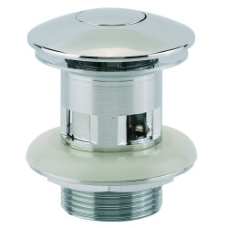 Bonde lavabo laiton chromé,digiclic à clapet,H. 65mm,lanterne,serrage 30 à 40 mm
