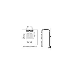 Combiné bain-douche TOUAREG 300x300, robinetterie thermostatique, sans tablette