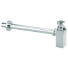 Siphon lavabo laiton chromé, design carré réglable 50/120mm, sortie murale