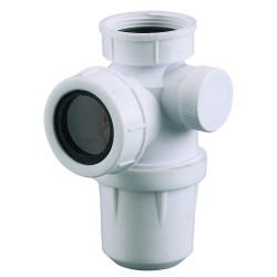 Siphon évier avec sortie 1" pour machine, non réglable, corps 100% PCR