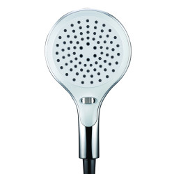 Douchette 3 jets chromé/gris, INOUIE PLUS, système anti-calcaire