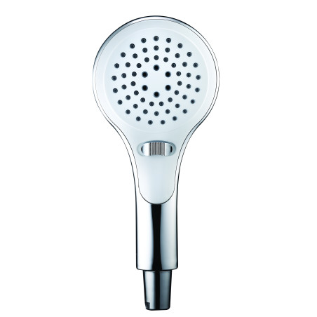 Douchette 3 jets chromé/blanc, INOUIE, système anti-calcaire