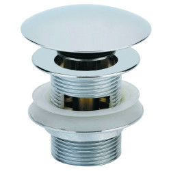 Bonde lavabo laiton chromé, digiclic, H. 58mm, avec lanterne, serrage 32 à 35mm, réf. 12210000000