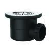 Bonde receveur Ø90, grille inox Ø115mm, sortie horizontale Ø40mm, corps 70% PCR