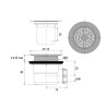 Bonde receveur Ø90, grille inox Ø115mm, sortie horizontale Ø40mm, corps 70% PCR
