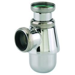Siphon lavabo laiton chromé, réglable 35/, sortie, débit :/mn 90mm Ø32mm