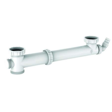 Tubulure évier 2 cuves, entraxe réglable 160 à 360mm, 1 prise,corps 100% PCR