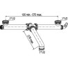 Tubulure gain espace évier 2 cuves, entraxe jusqu'à 575mm,1 prise,corps 100% PCR