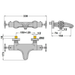 Mitigeur bain-douche thermostatique INDUS