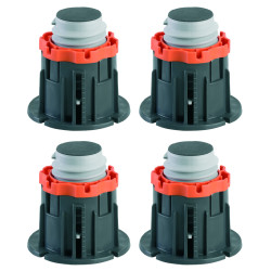 Lot de 4 pieds de receveur de douche CRICABAC, H. réglable 82 à 137mm, Ø107mm