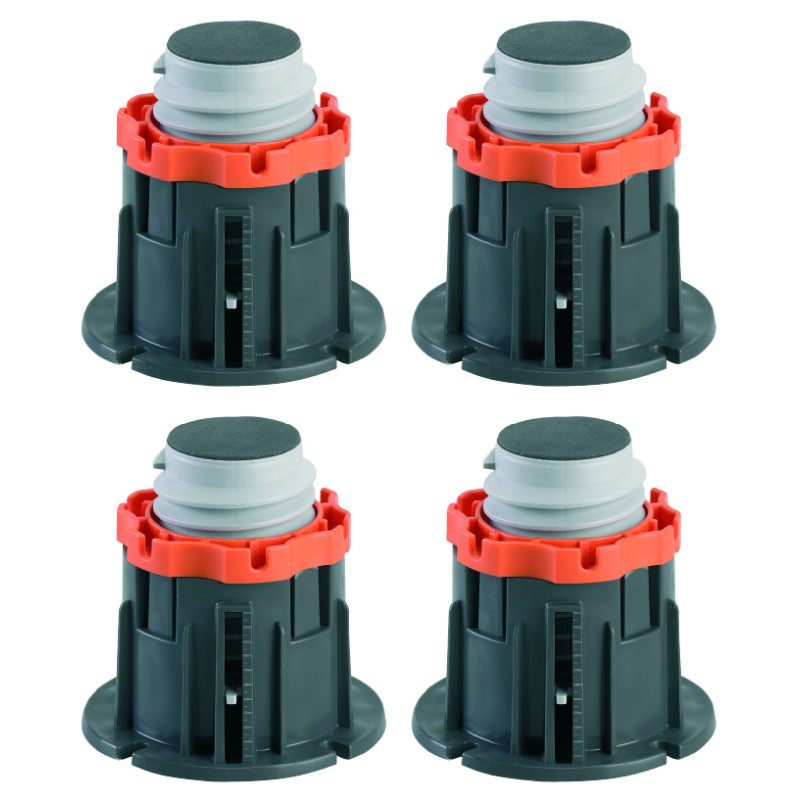 Lot de 4 pieds de receveur de douche CRICABAC, H. réglable 82 à 137mm, Ø107mm