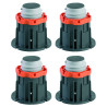 Lot de 4 pieds de receveur de douche CRICABAC, H. réglable 82 à 137mm, Ø107mm