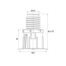Lot de 50 pieds de receveur de douche, CRICABAC, H. réglable 82 à 137mm, Ø107mm