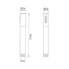 Douchette 1 jet laiton chromé, TUBE, diffuseur démontable