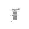 Bonde lavabo écoulement libre, clapet laiton chromé, H.100mm