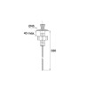 Tirette verticale inox, L. 330mm, pour réf. 1051/6021, sans système de liaison
