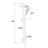 Ensemble INOUIE, 3 jets, barre inox Ø18x600mm, flexible PVC 1,75 m