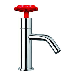 Robinet eau froide lave mains INDUS poignées rouges
