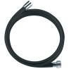 Flexible de douche PVC noir 1,50 m, haute résistance, écrou tournant