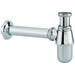 Siphon lavabo laiton chromé, réglable