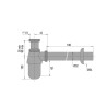 Siphon lavabo laiton chromé, réglable