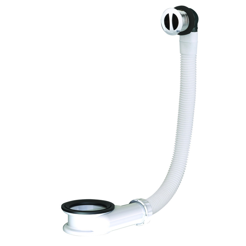 Trop-plein lavabo, Ø30x35mm, serrage 0 à 25mm, intercalaire blanc H. 33mm