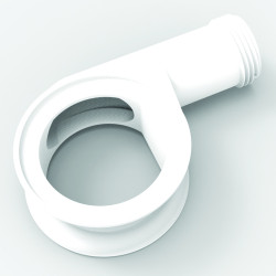 Trop-plein lavabo, Ø30x35mm, serrage 0 à 25mm, intercalaire blanc H. 33mm