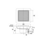 Bonde sol réglable extra-plate,grille inox,sortie horizontale Ø40,corps 70% PCR