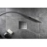 Bonde sol réglable extra-plate,grille inox,sortie horizontale Ø40,corps 70% PCR
