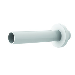 Sortie murale plastique Ø32mm, L. 200mm, rosace plastique Ø70mm