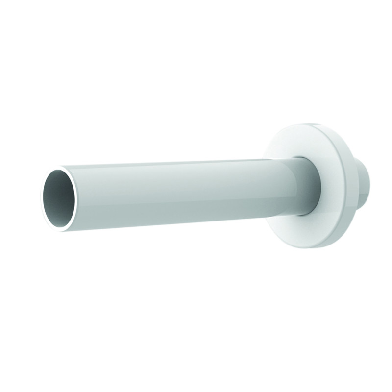 Sortie murale plastique Ø32mm, L. 200mm, rosace plastique Ø70mm