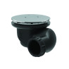 Bonde douche Ø90 GOULUE,capot métal chromé,sortie orientable Ø40,corps plastique