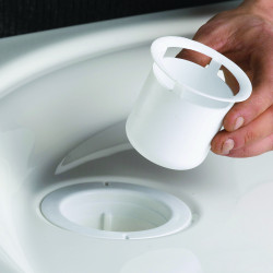 Bonde douche Ø90 GOULUE,capot métal chromé,sortie orientable Ø40,corps plastique